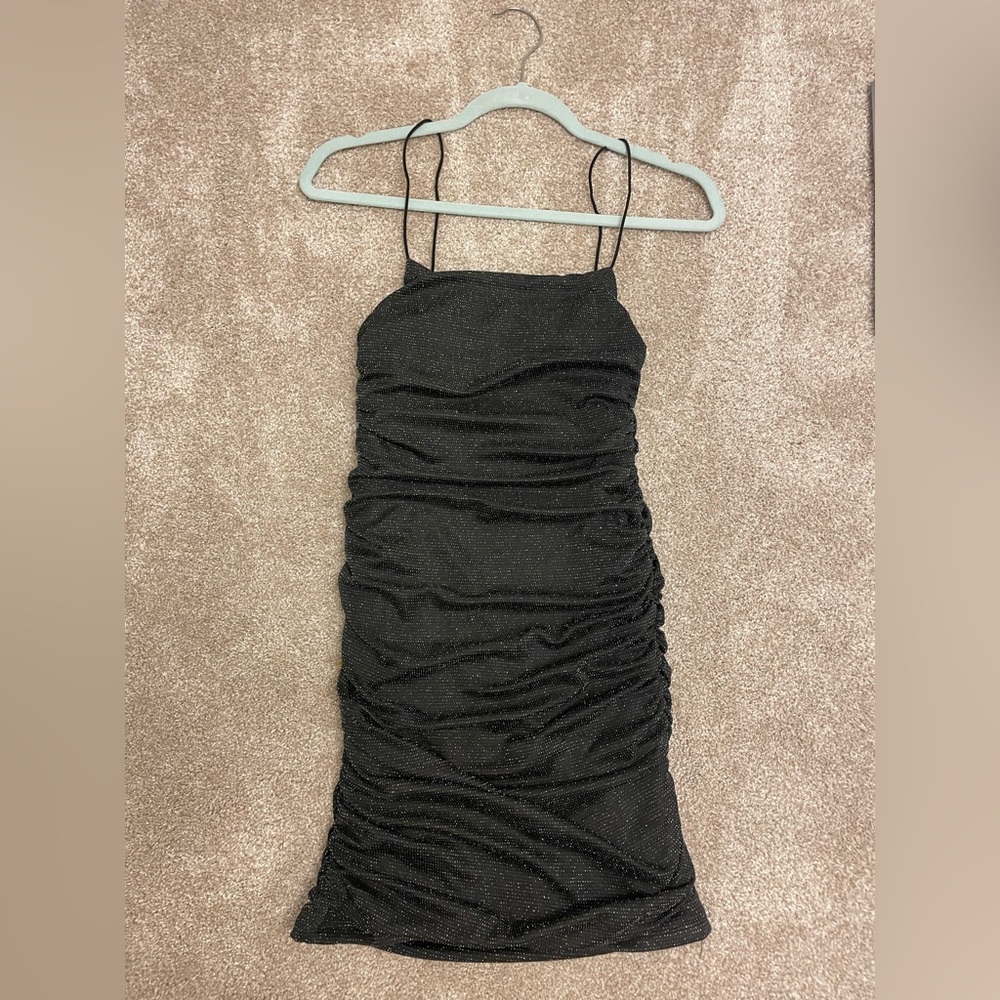 black glittery dress